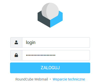 Formularz logowania do systemu pocztowego Roundcube